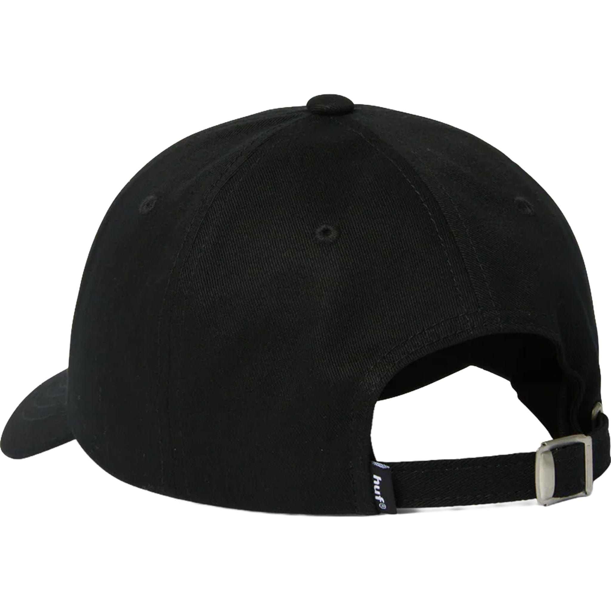 Huf 89 Embroidered 6-Panel Strapback Hat Black White Hats