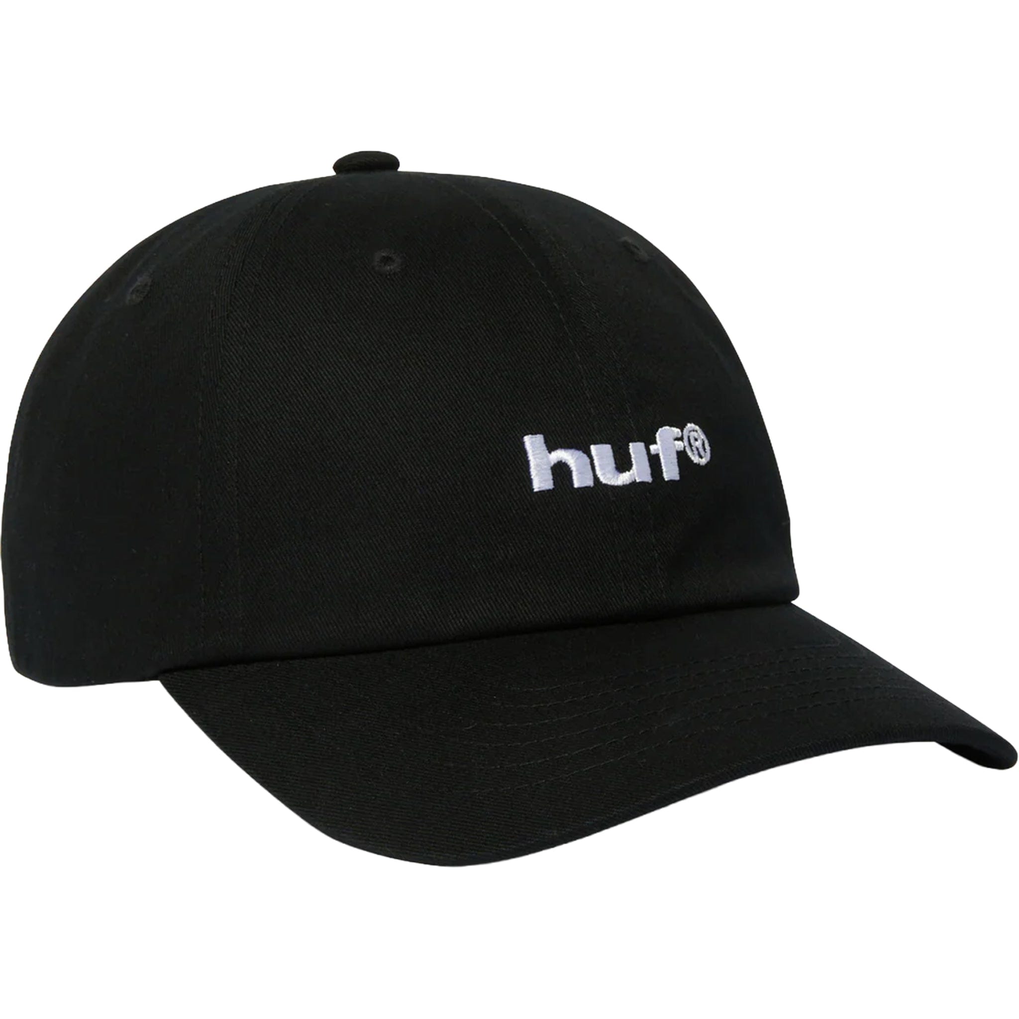 Huf 89 Embroidered 6-Panel Strapback Hat Black White Hats