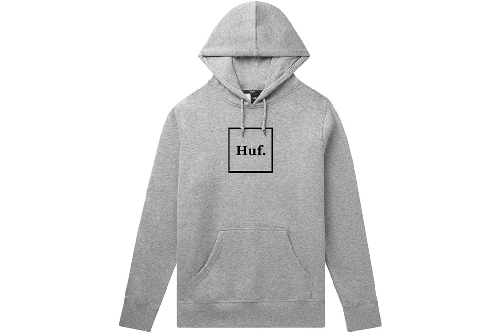 HUF Box Logo Pullover Hoodie Heather Grey Sweatshirts