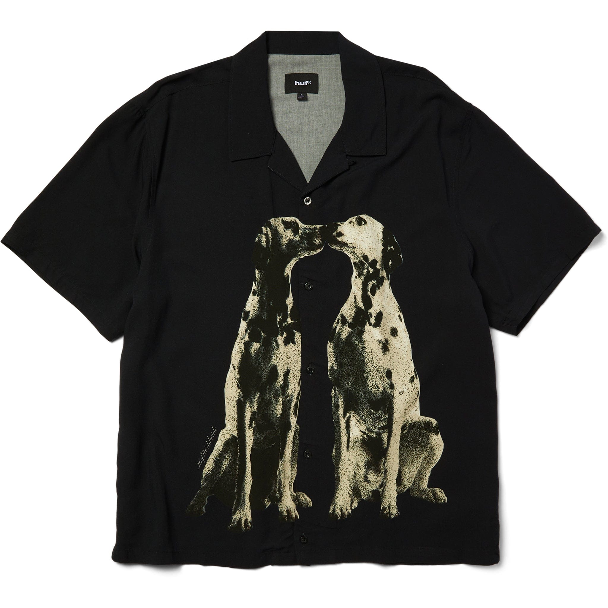 Huf Dogged Short Sleeve Resort Shirt Black Button Up