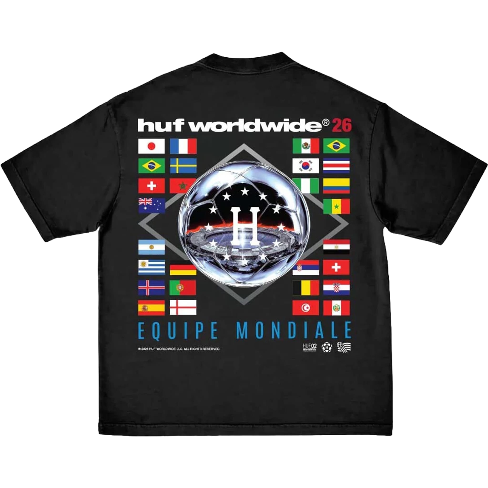 Huf Equipe Mondiale T-Shirt Black T Shirt