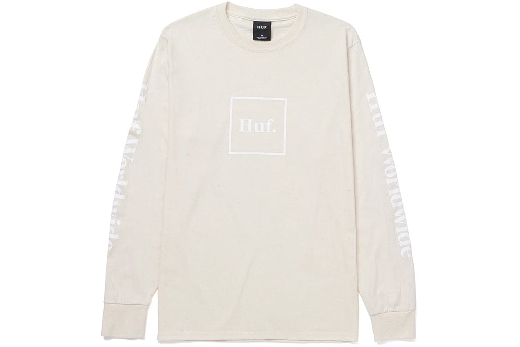 Huf Essentials Domestic Long Sleeve Natural T Shirt