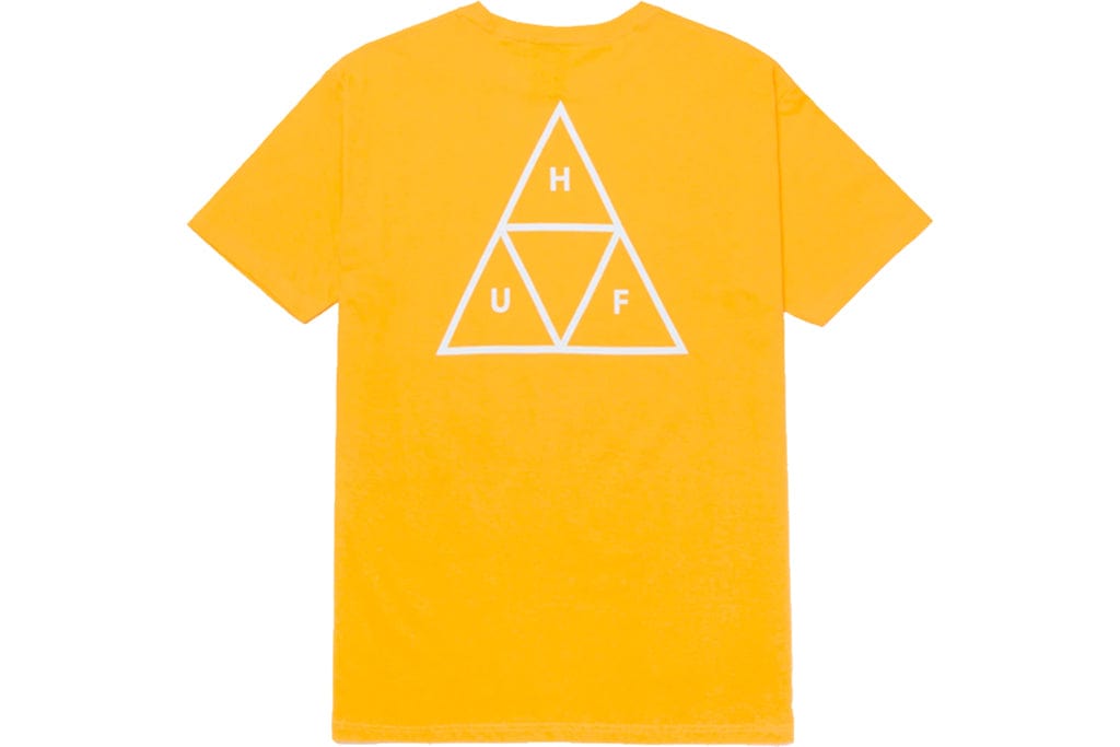 Huf Essentials Triple Triangle Tee Lemon Yellow T Shirt