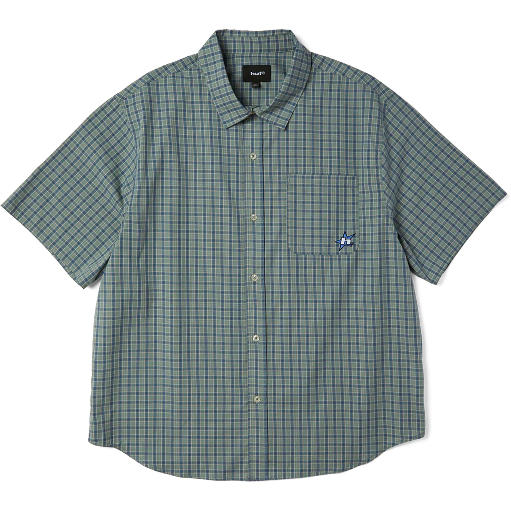 Huf H Star Plaid Shirt Marine Button Up