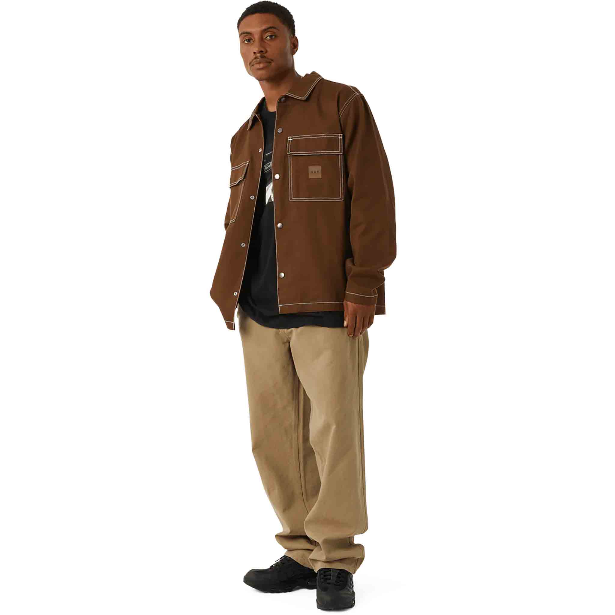 Huf Mason Shacket Espresso Casual Jackets