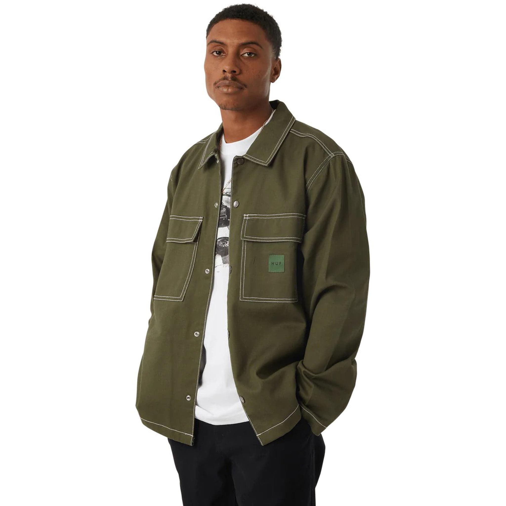 HUF Mason Shacket Hunter Green Casual Jackets