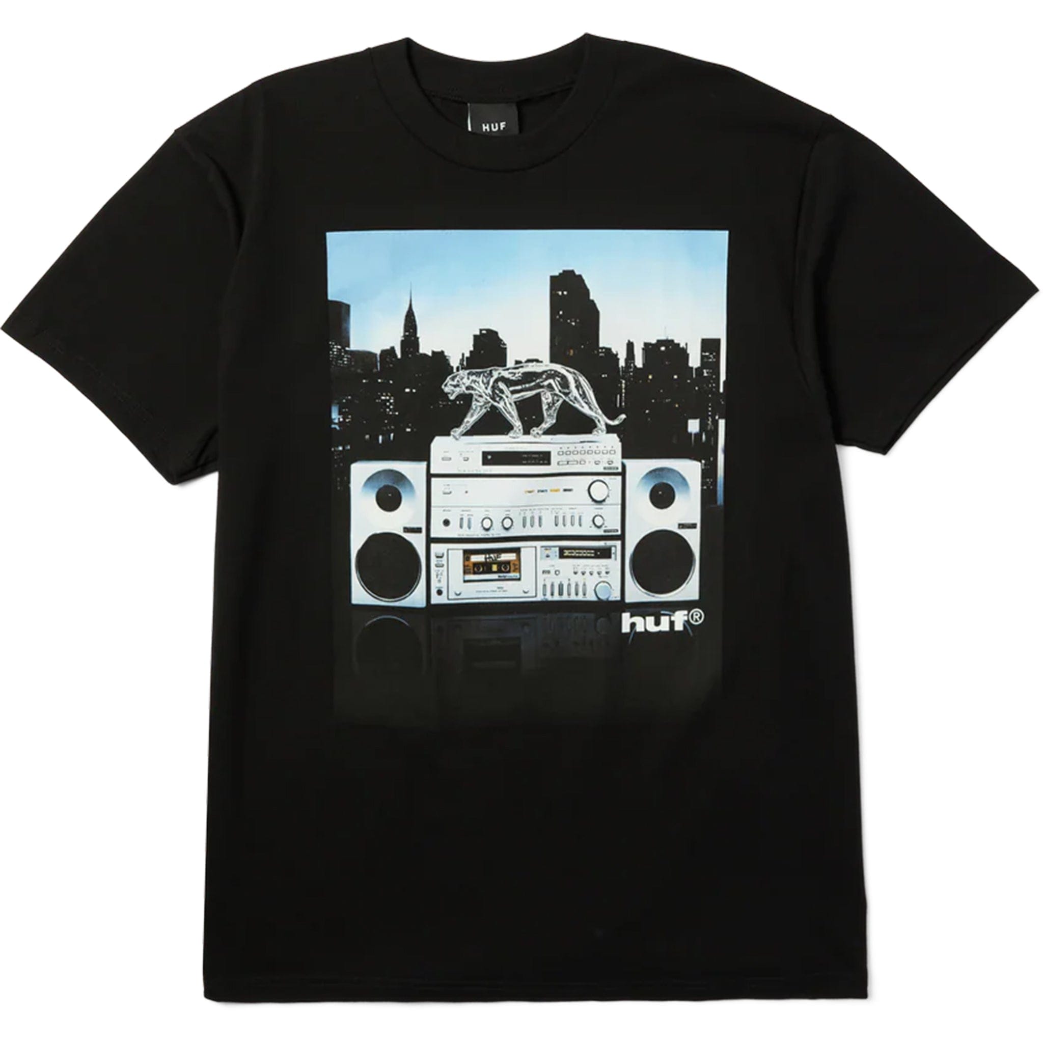 Huf Midnight Radio Tee Black T Shirts