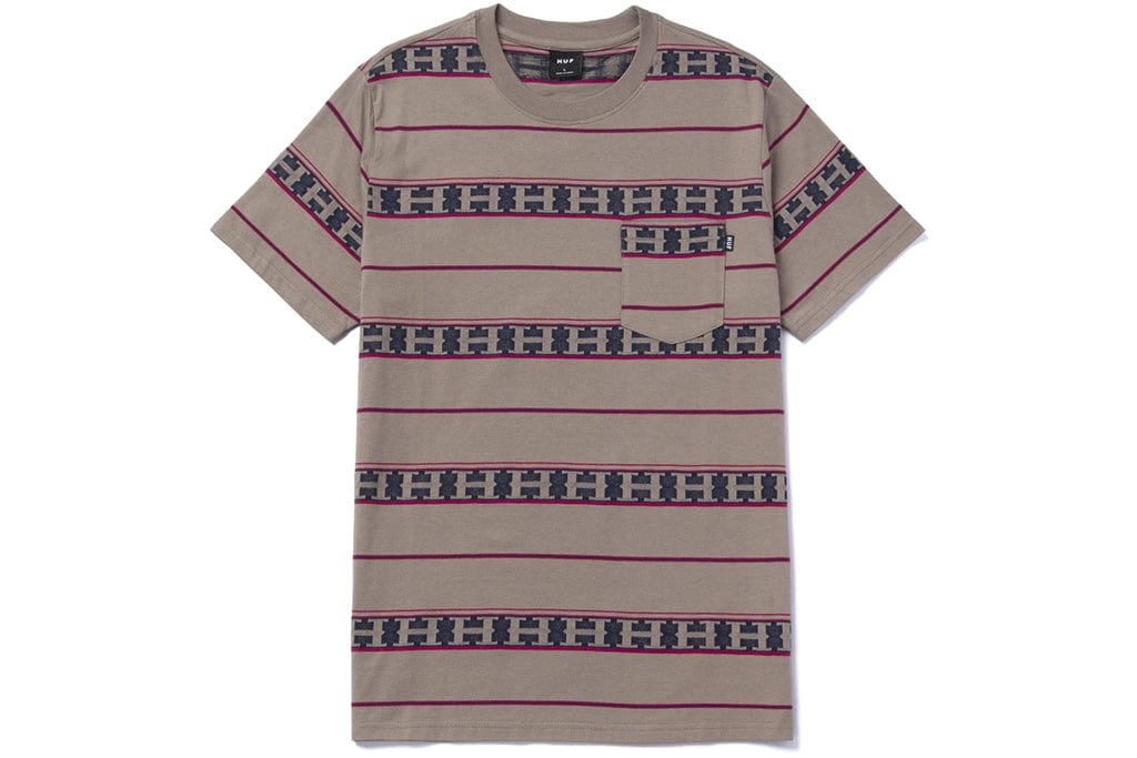 Huf Palisades Stripe Knit Tee Walnut T Shirt