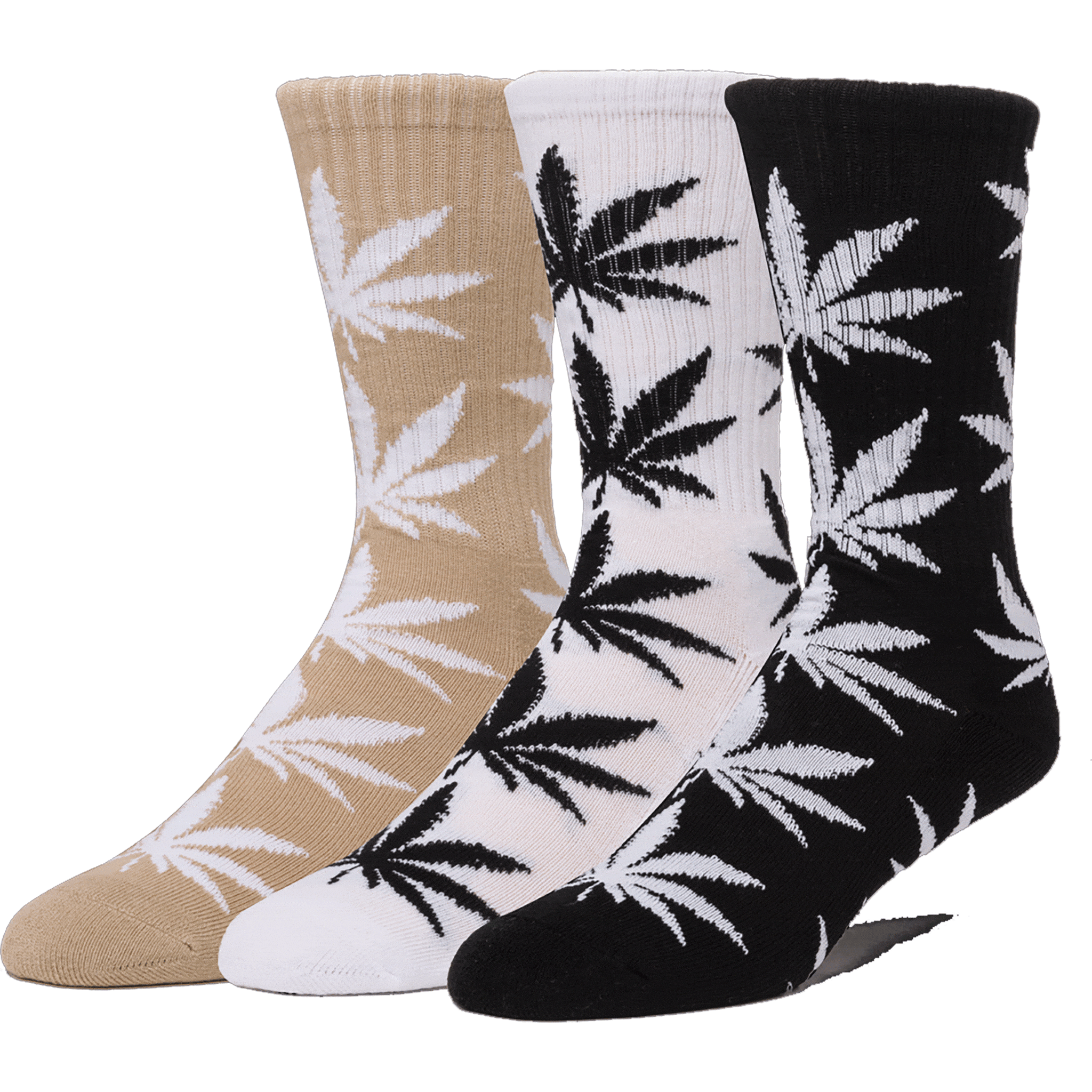 Huf Plantlife Socks 3 Pack Colour BLACK WHITE MARINA Size O S