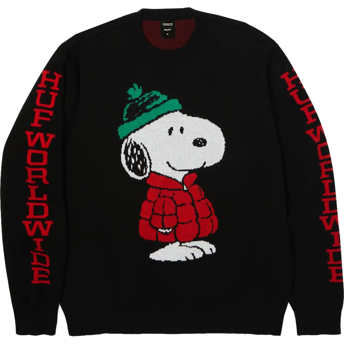 Huf Snoopy Puffer Sweater Black Sweatshirts