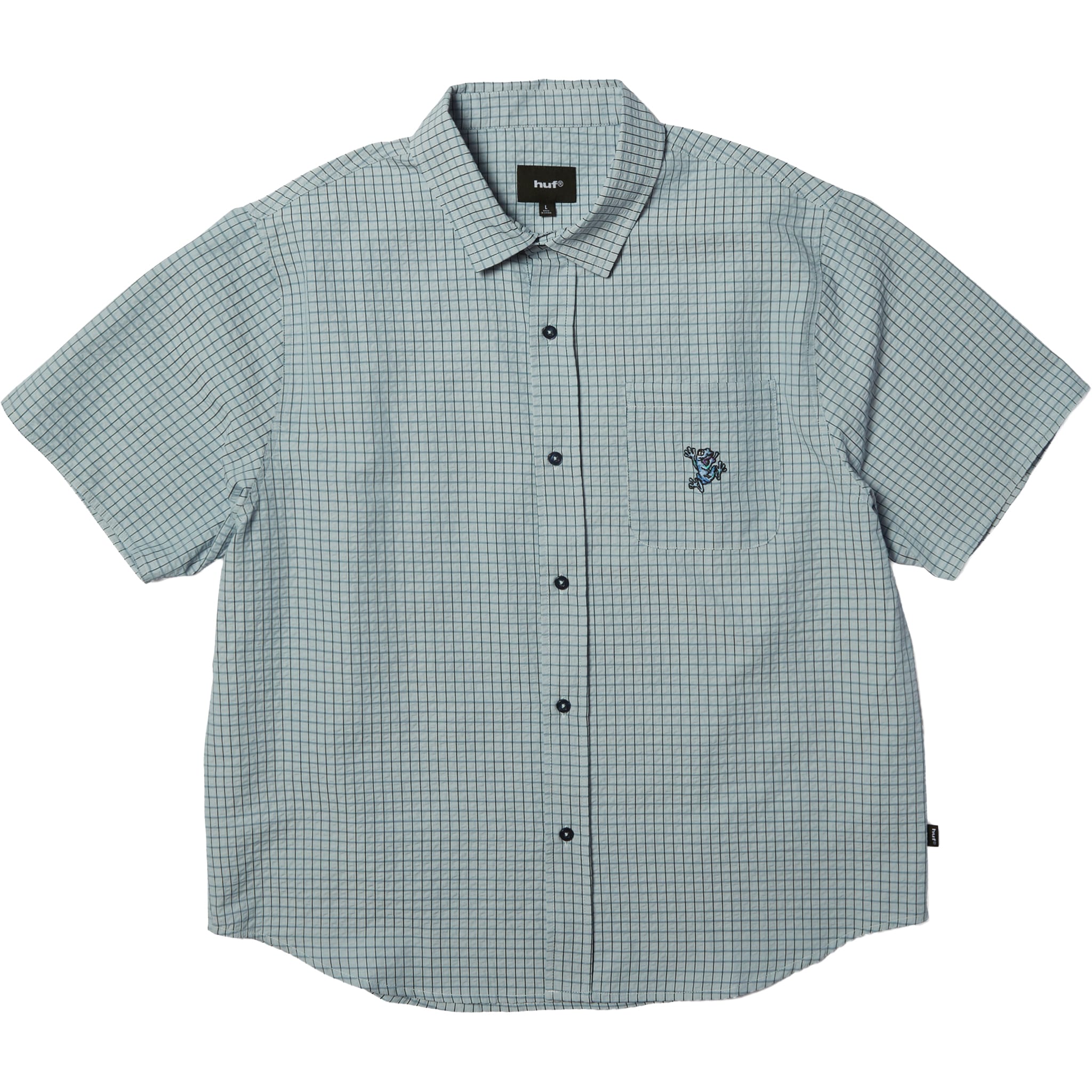 Huf Stuck On You SS Plaid Shirt Ice Blue Button Up