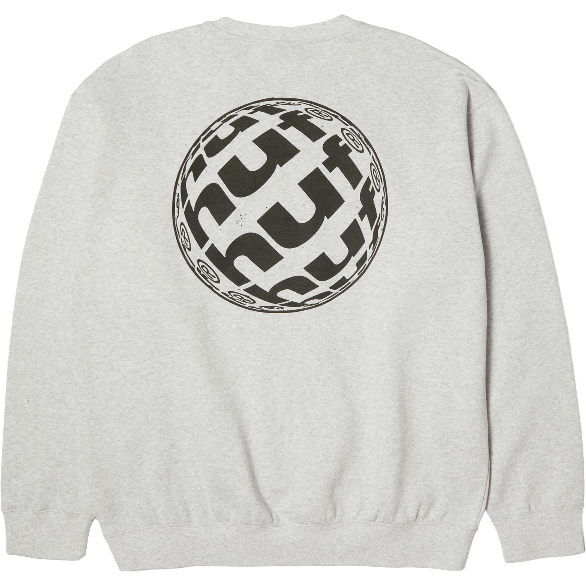Huf Wide Angle Crew Sweatshirt Heather Grey Sweatshirts