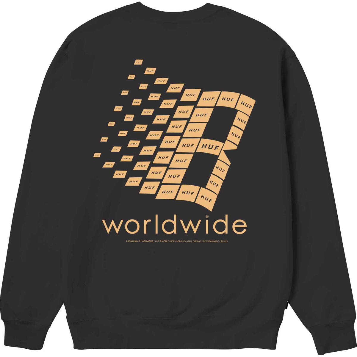 Huf X Bronze Crewneck Black - Sanction Skate And Snow