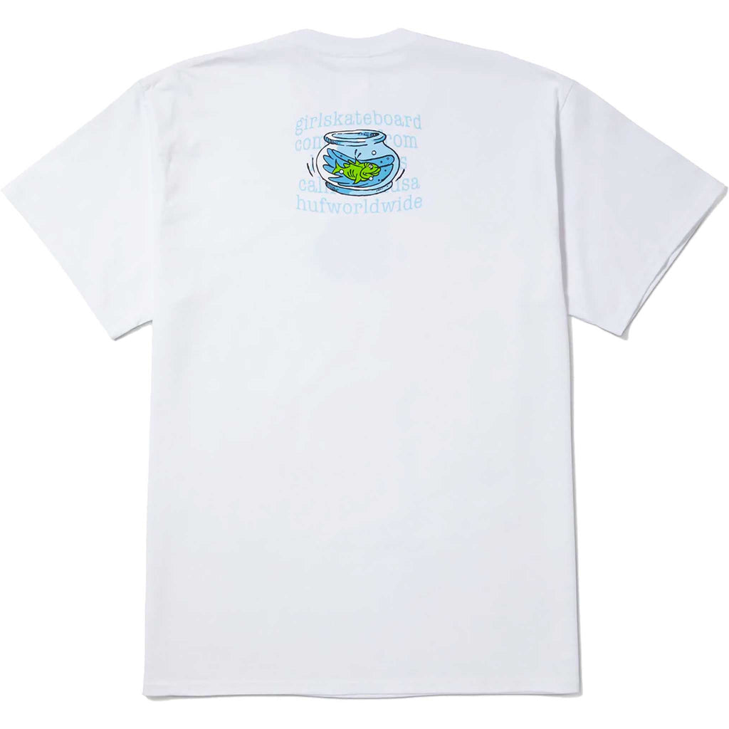 HUF  X Crailtap Fish Bowl Tee White T Shirt