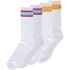 Independent Bar Logo Crew Socks 2 Pack White Multi Socks