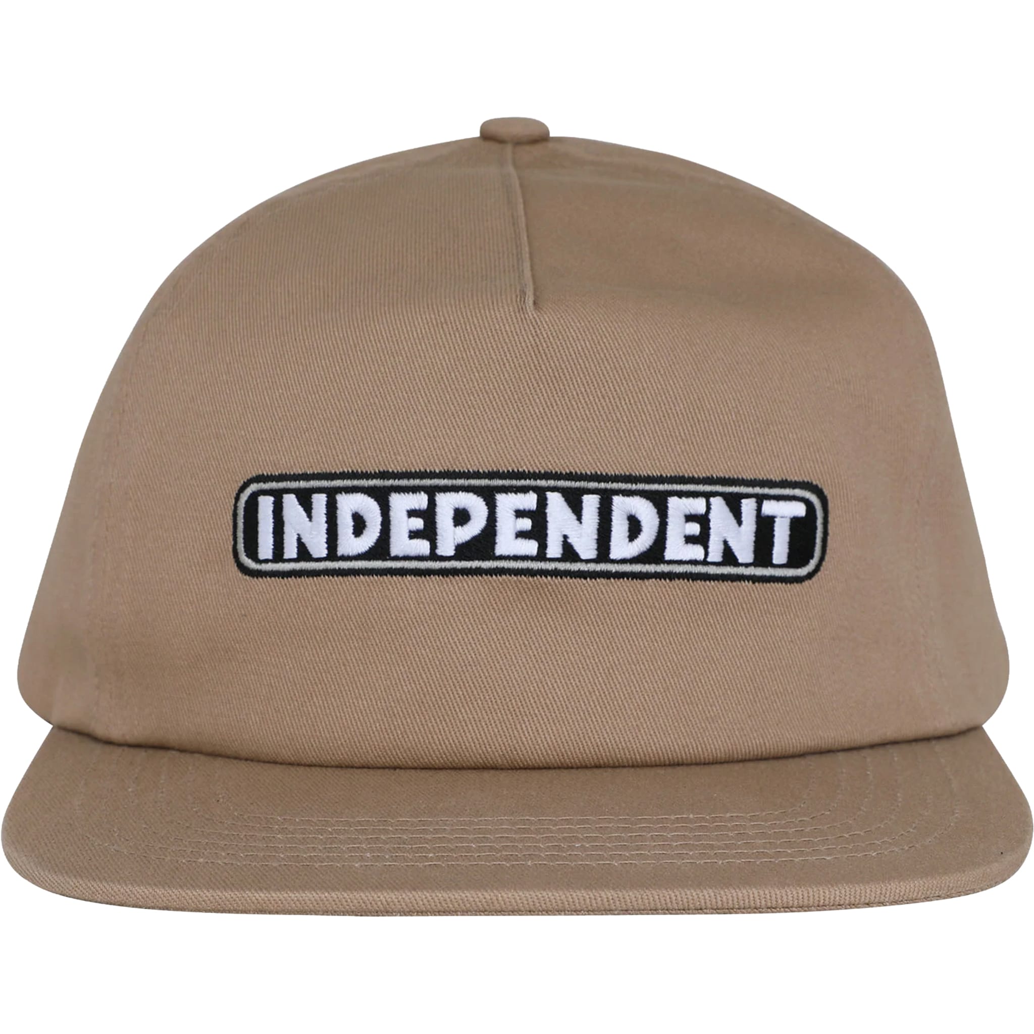Independent Bar Logo Snapback Hat Khaki Hats