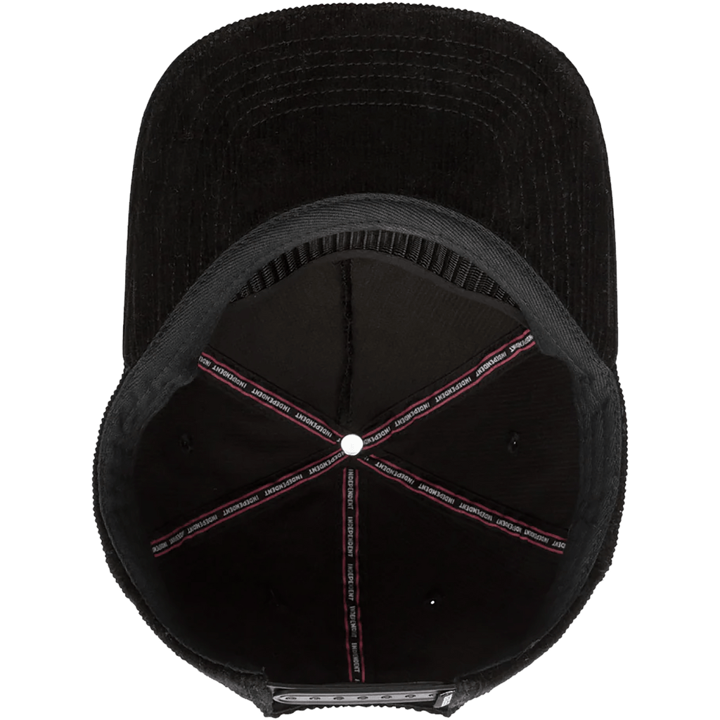 Independent Beacon Corduroy Snapback Black Hats