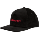 Independent Beacon Corduroy Snapback Black Hats