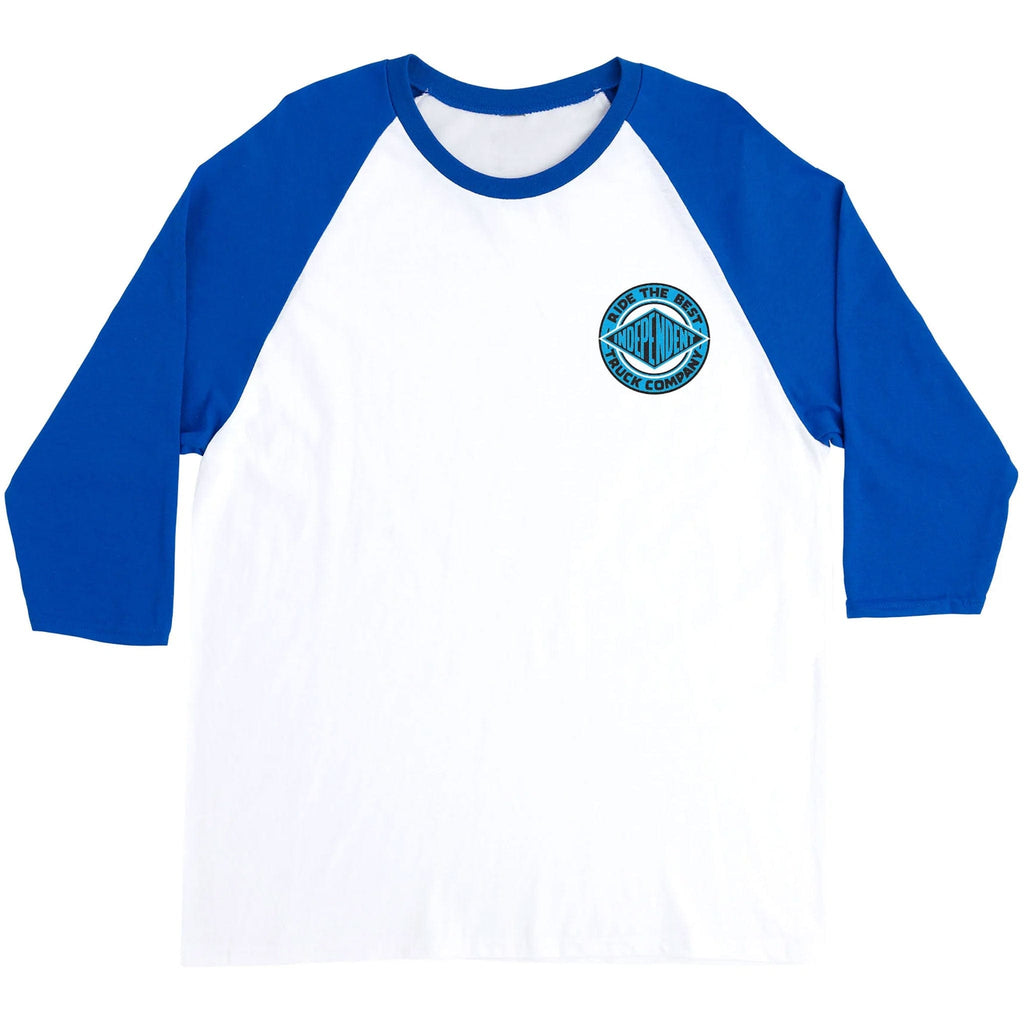 Independent BTG 3/4 Sleeve Royal Blue White T Shirt