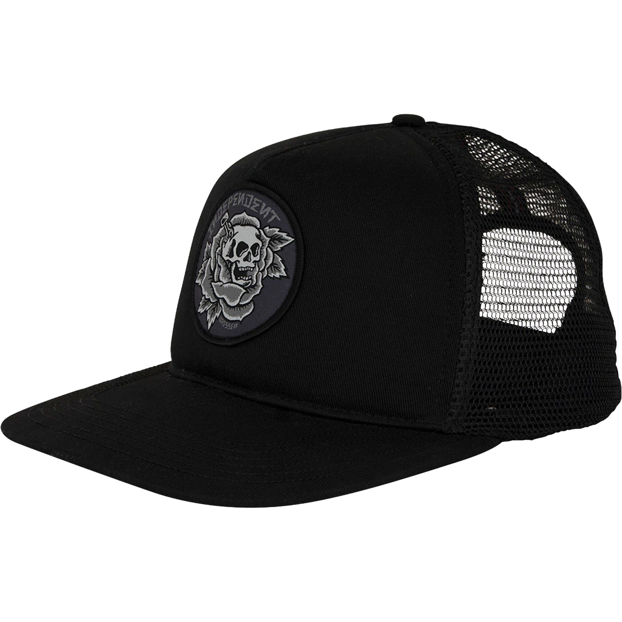Independent Dressen Skull Rose Snapback Hat Black Hats
