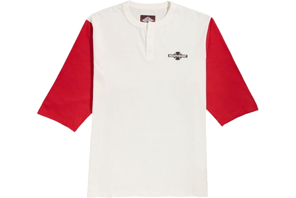 Independent O.G.B.C 3/4 Sleeve Off White Red T Shirt