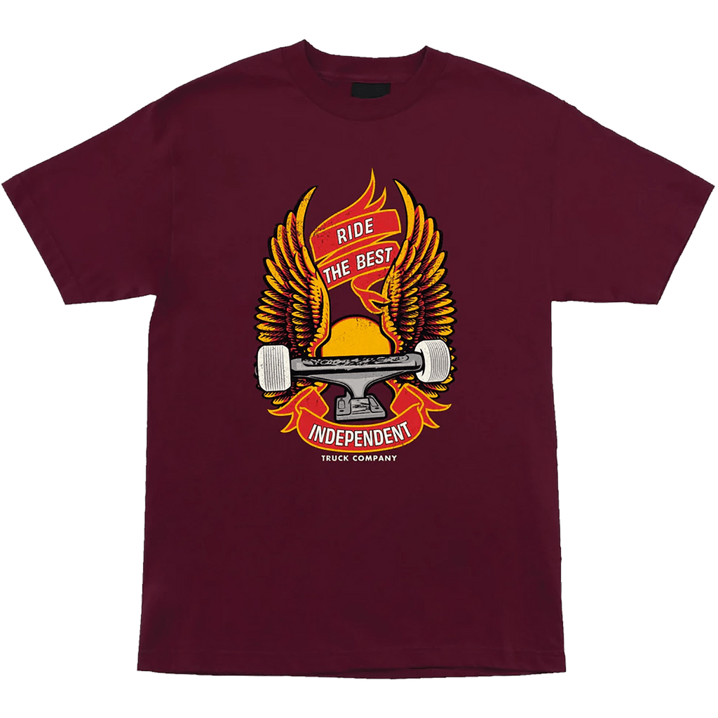Independent Ride Free Tee Athletic Maroon T Shirt