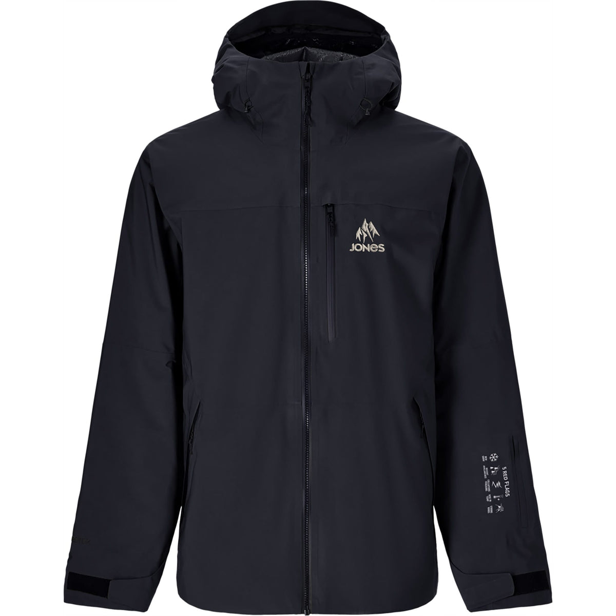 Jones Deeper Gore-Tex Insulated Snowboard Jacket Stealth Black 2027 Mens Snowboard Jackets
