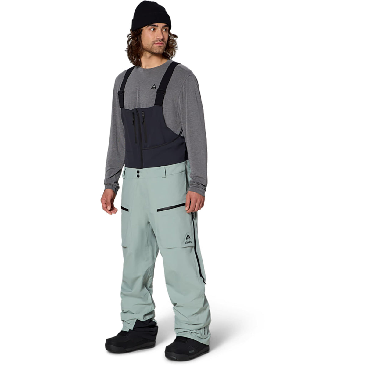 Jones Higher Gore-Tex 3L Bib Pant Glacier Gray 2027 Mens Snowboard Pants
