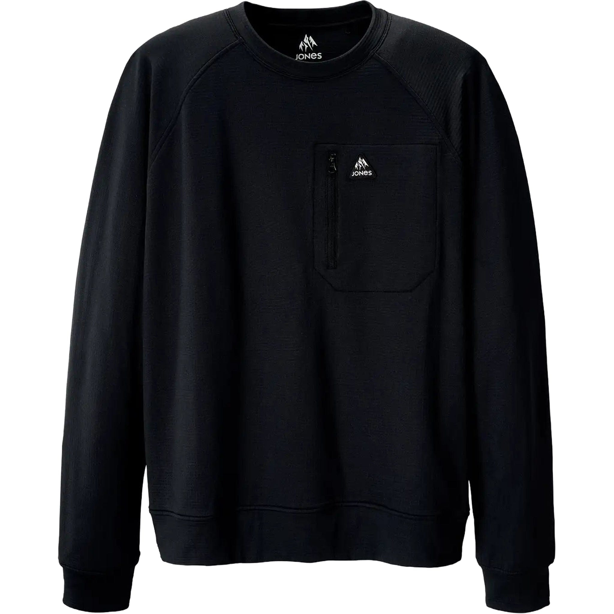 Jones Men's Flagship Recycled Grid Fleece Crew Stealth Black Mens Thermal