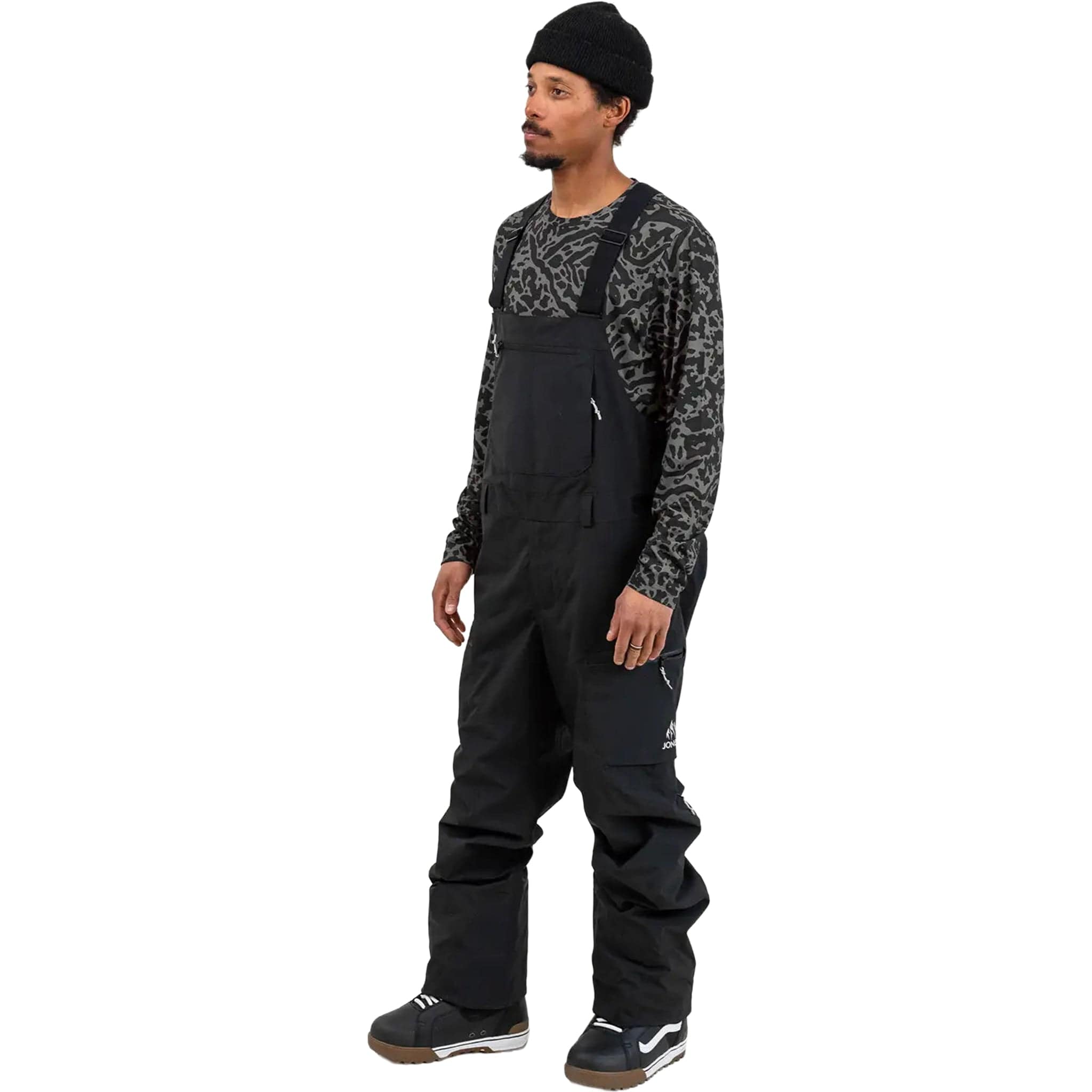 Jones Men's MTN Surf Recycled Bibs Stealth Black Mens Snowboard Pants