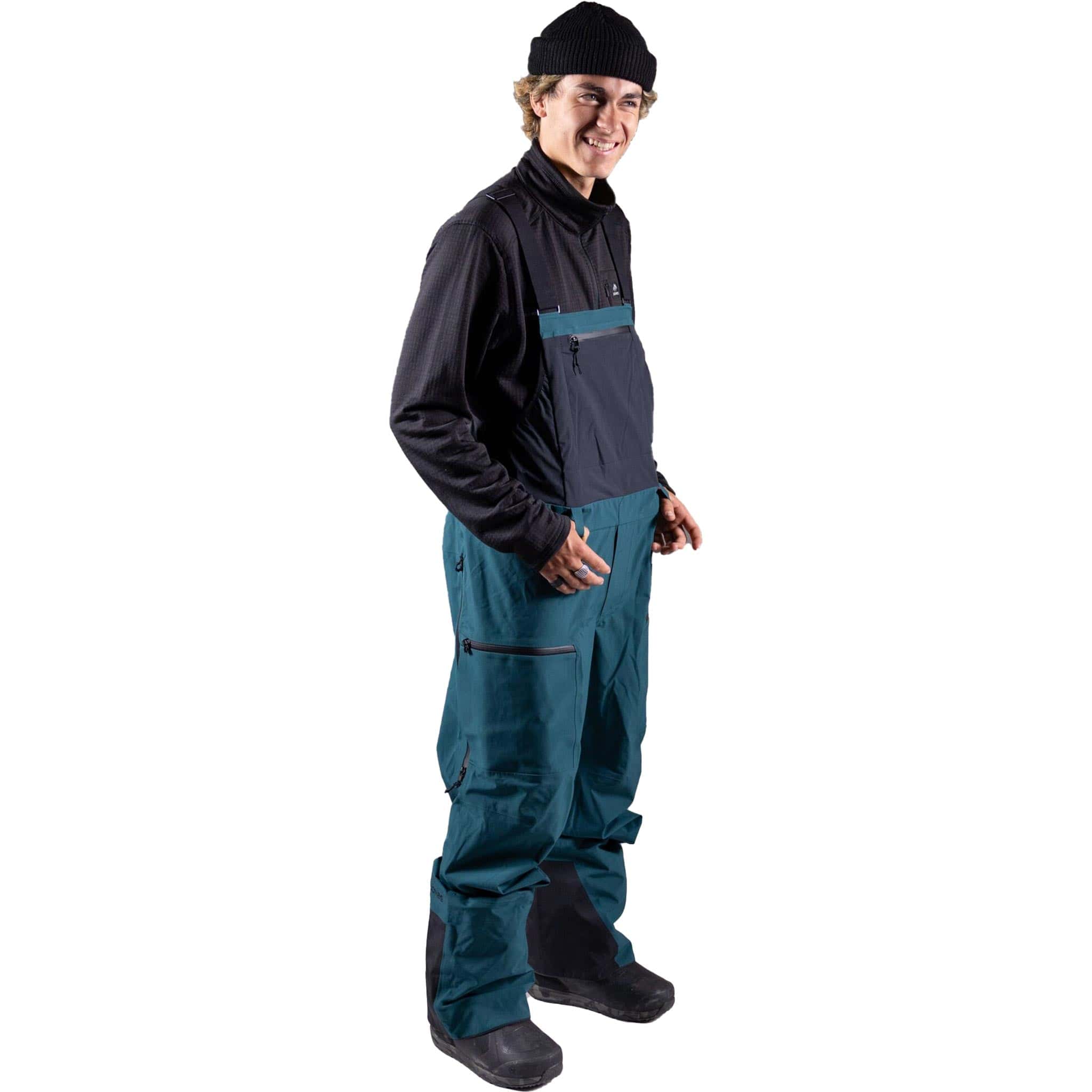 Jones Shralpinist Stretch Recycled Bib Pacific Teal 2025 Mens Snowboard Pants