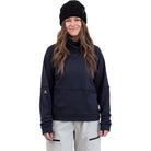 Jones Women's Flagship Recycled Grid Fleece 1/2 Zip Stealth Black Womens Thermal