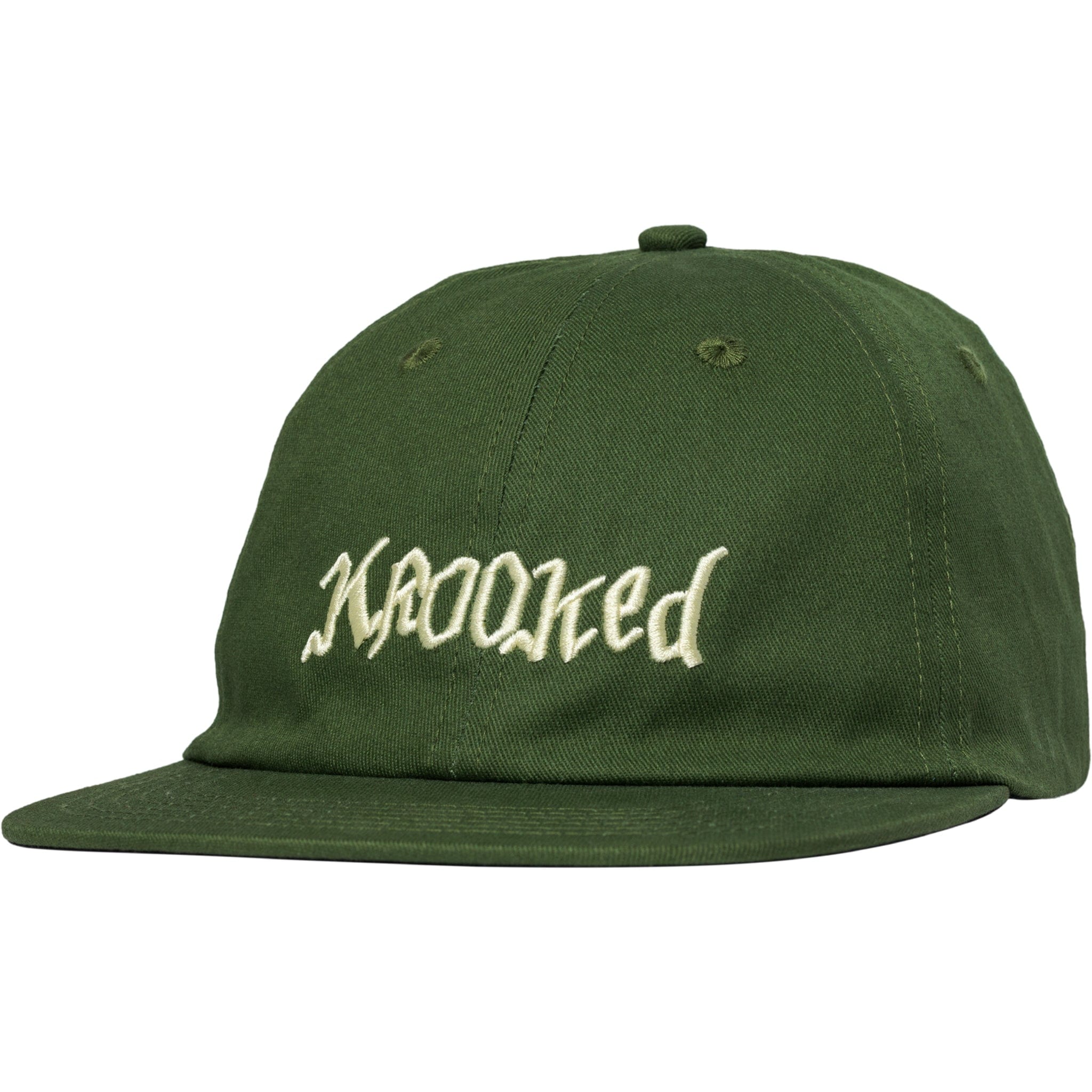 Krooked Double OK Script Strapback Hat Olive Hats