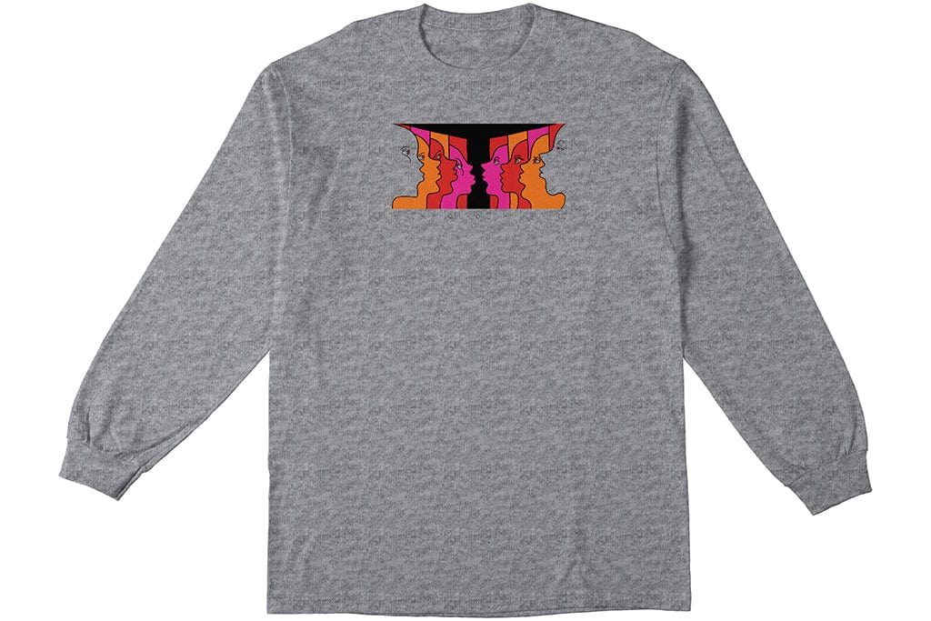 Krooked Face Off Long Sleeve Heather Grey T Shirt