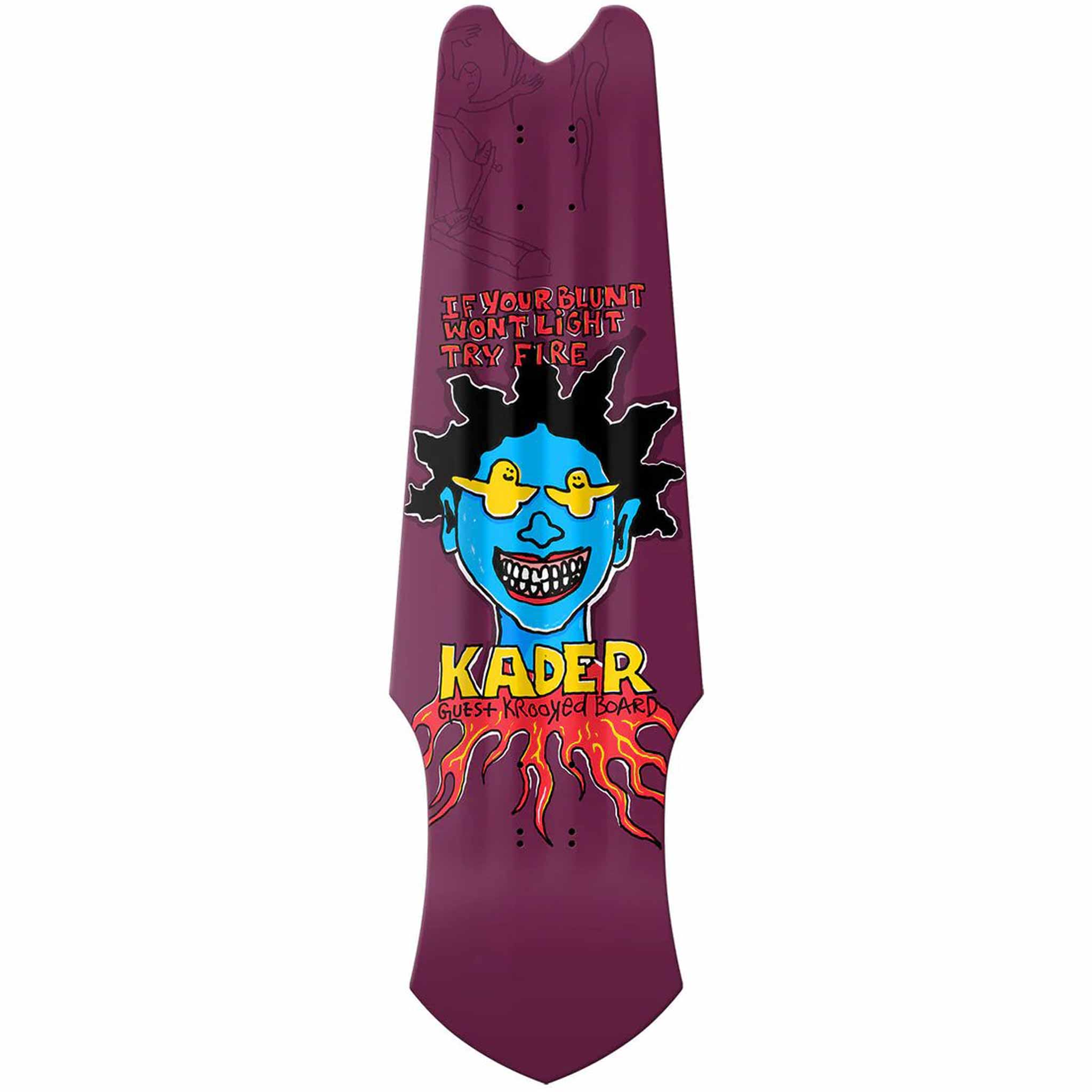 Krooked Kader Guest Tri Plane 9.75" Skateboard Deck Skateboard