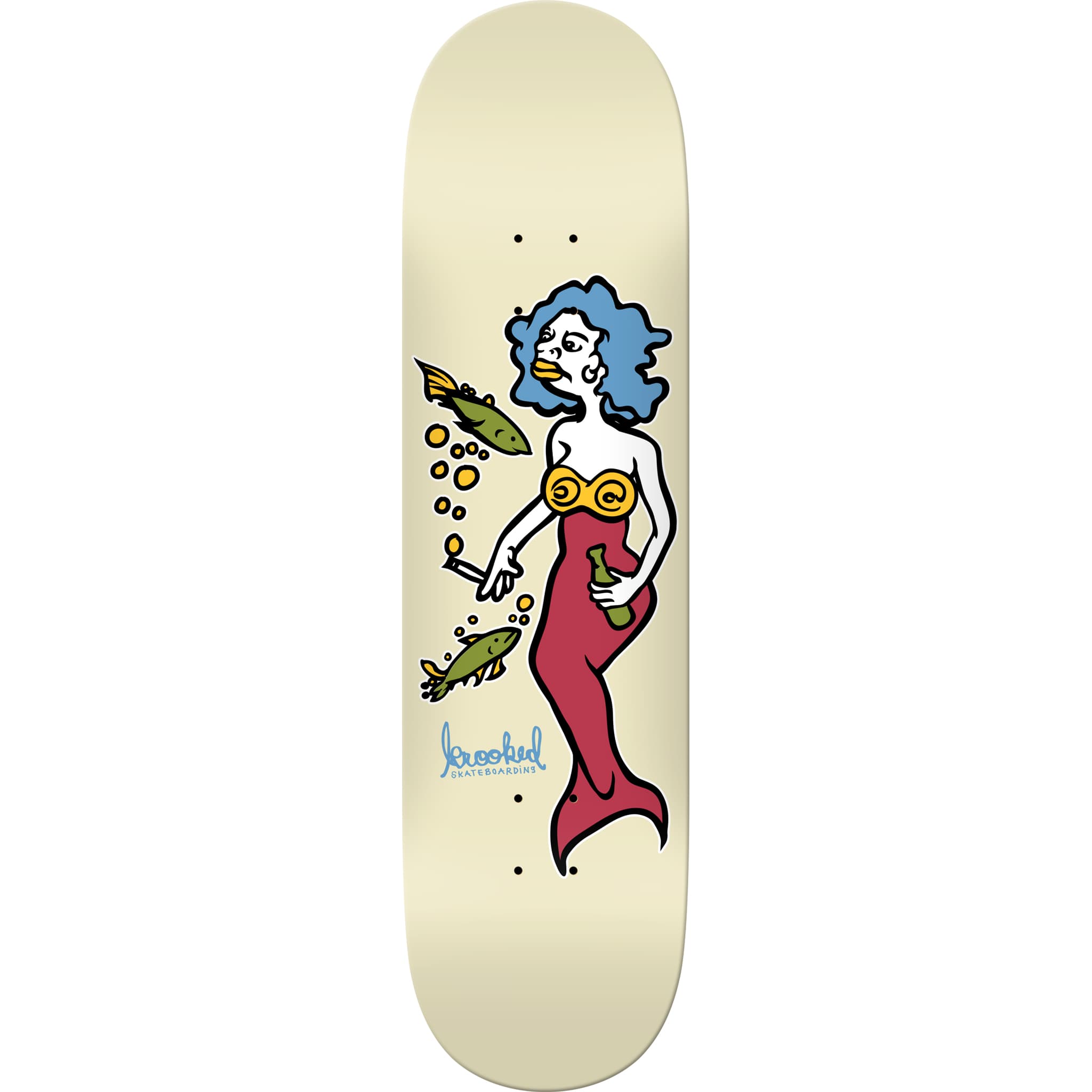 Krooked Mermaid DBX Skateboard Deck Cream 8.5" Skateboard
