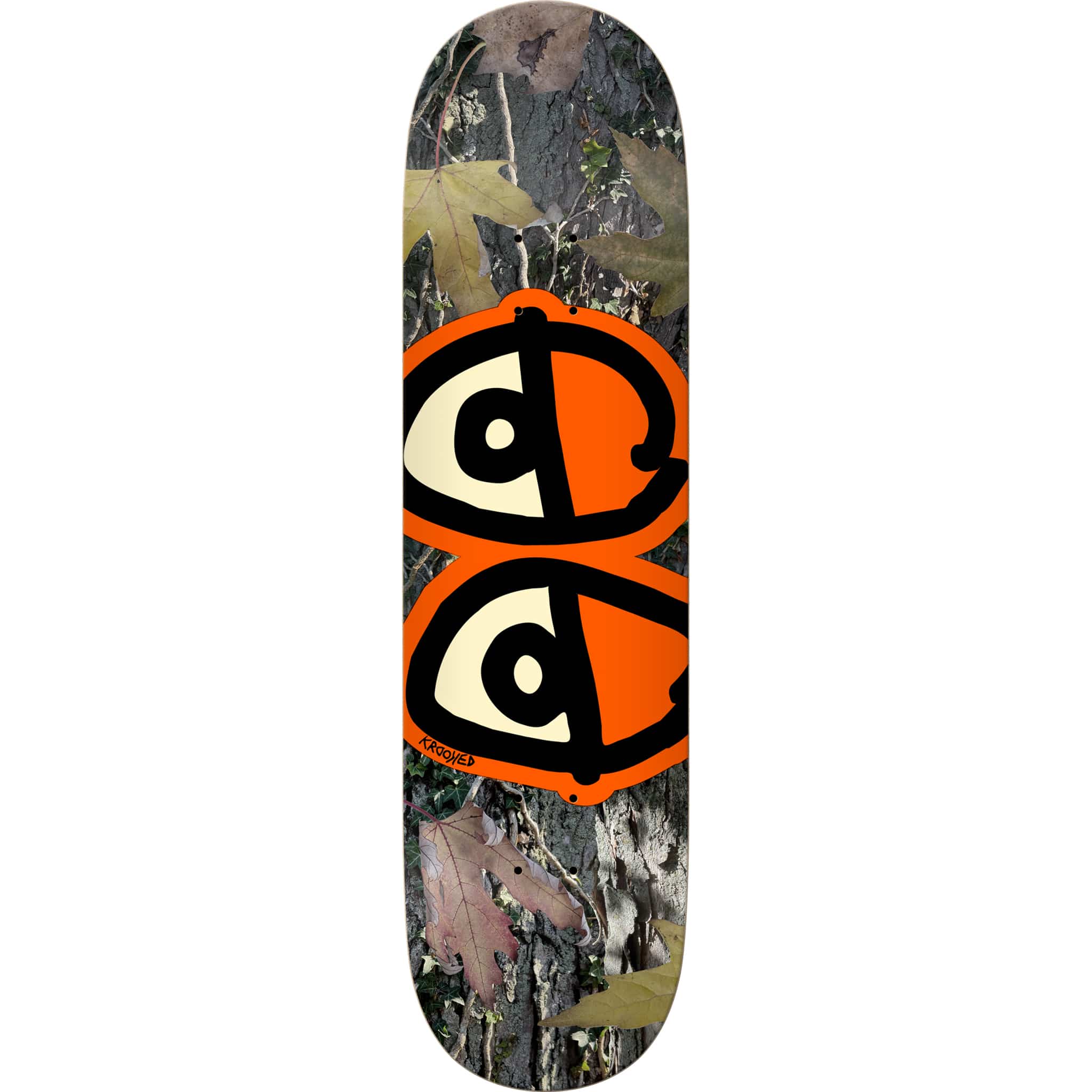 Krooked Team Eyes Camo Orange Skateboard Deck 8.25" Skateboard