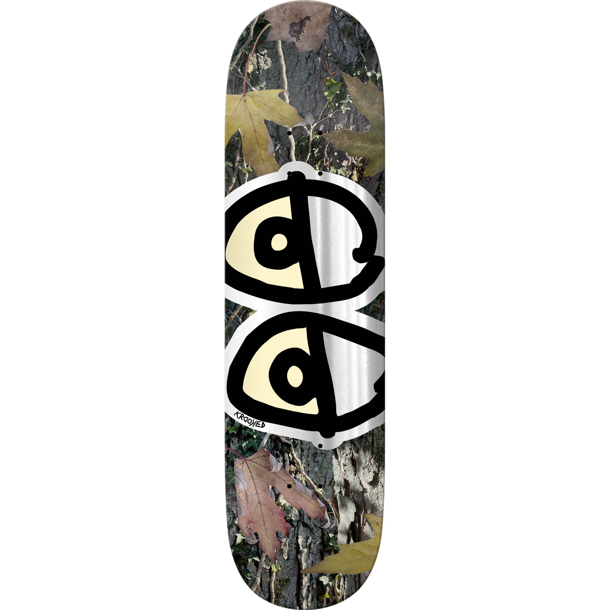 Krooked Team Eyes Camo Silver Foil Skateboard Deck 8.5" Skateboard