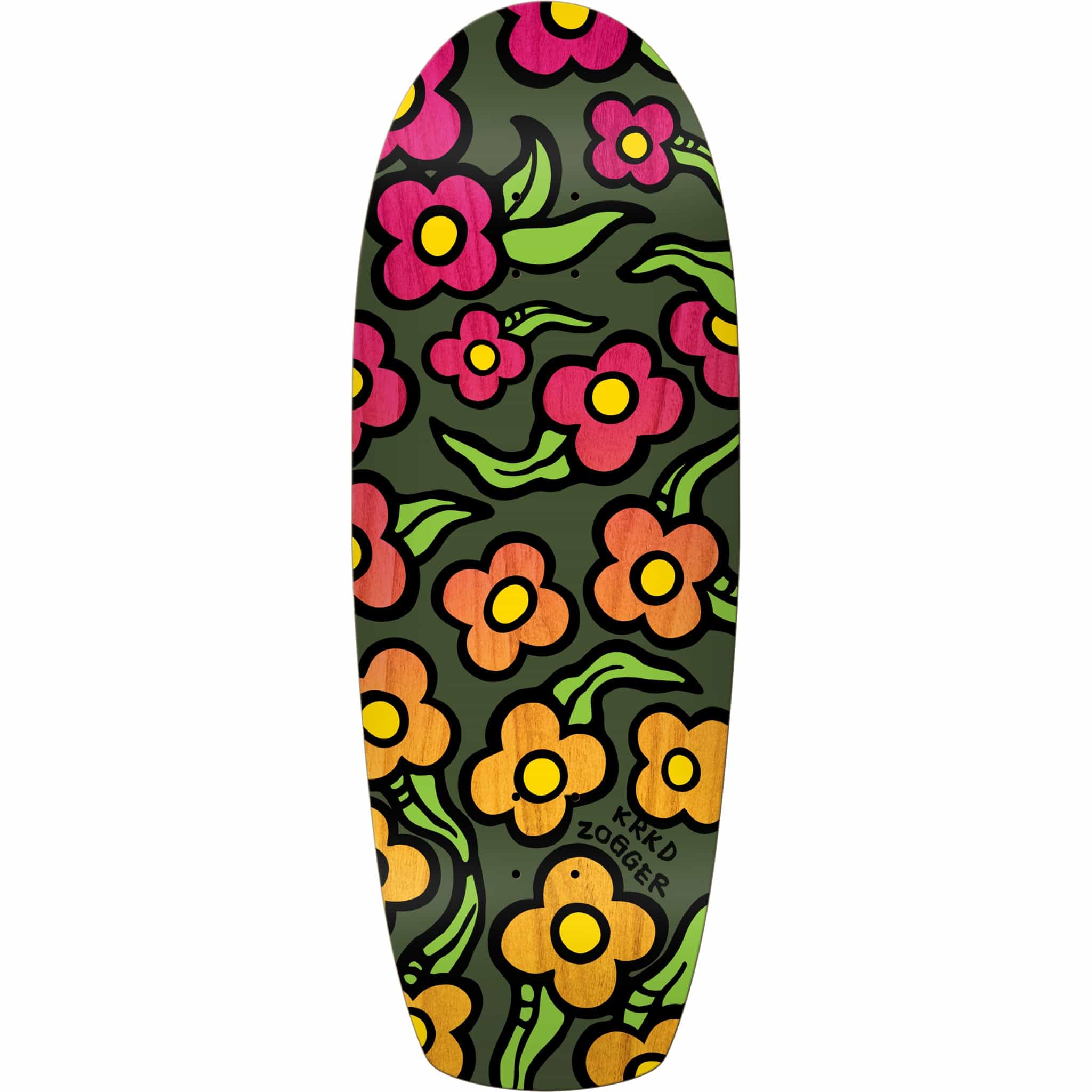 Krooked Team Zogger Wildstyle Flowers Skateboard Deck 10.75" Skateboard