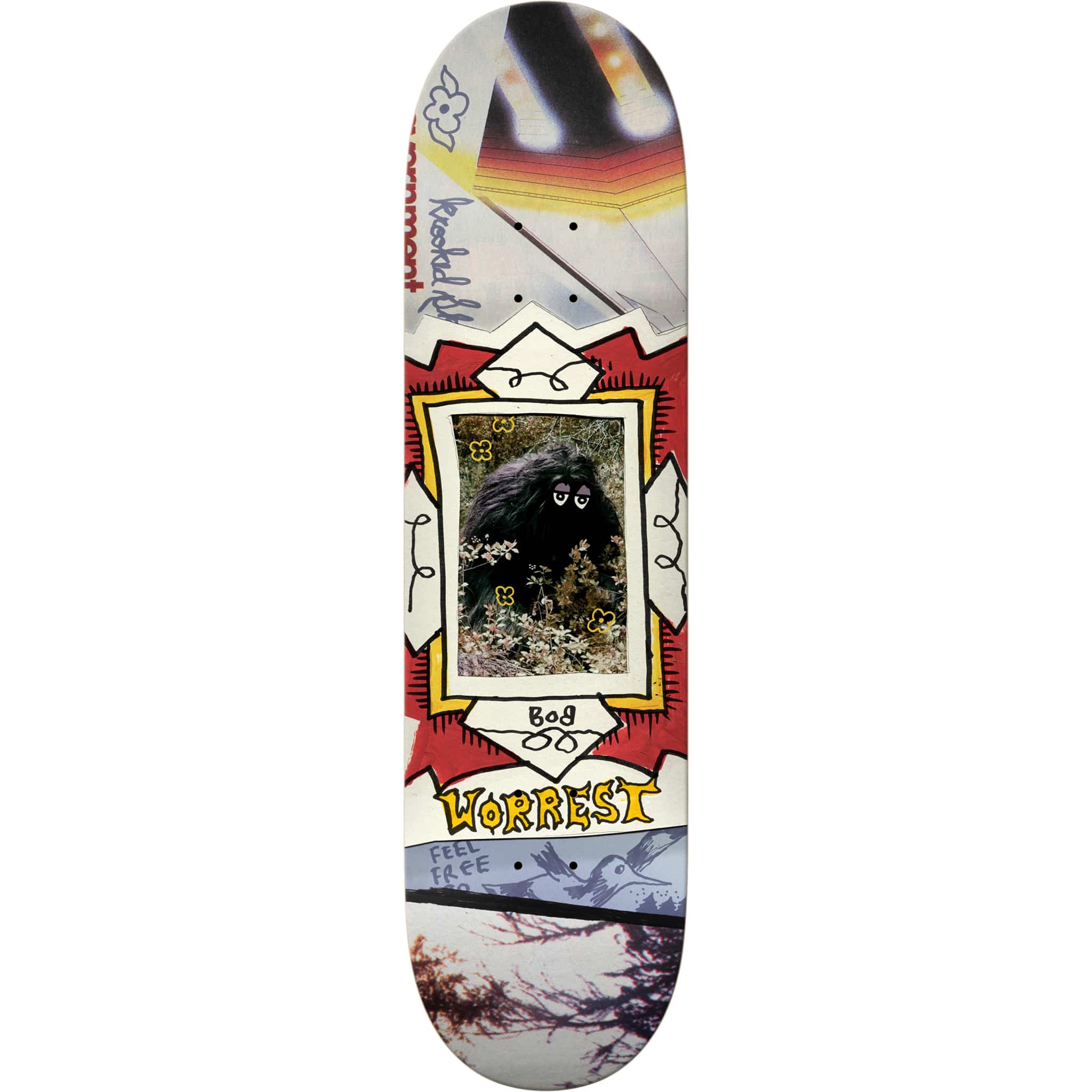 Krooked Worrest Big Foot Twin Tail Slick Skateboard Deck 8.3" Skateboard
