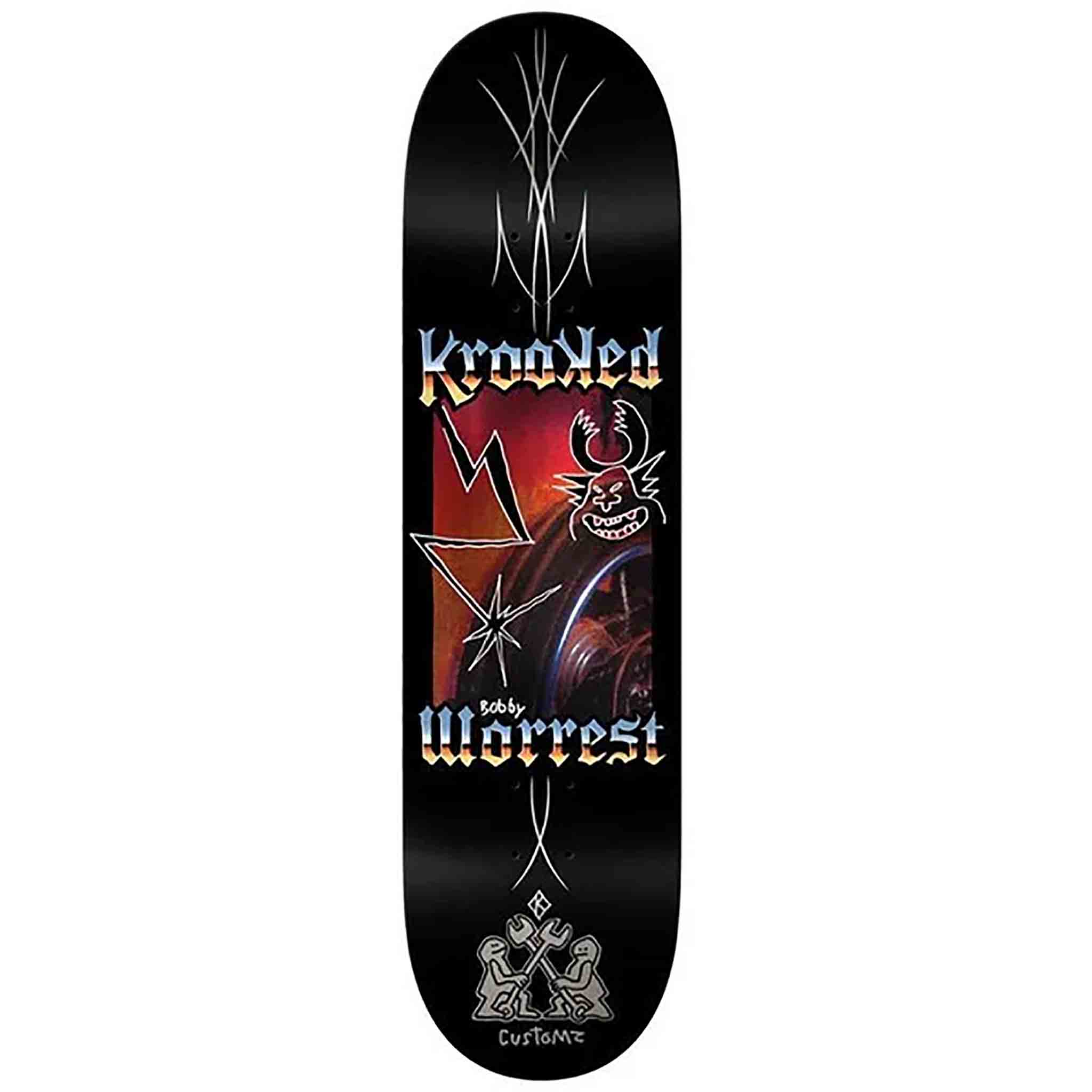 Krooked Worrest Chrome Twin Tail Skateboard Deck 8.38" Skateboard