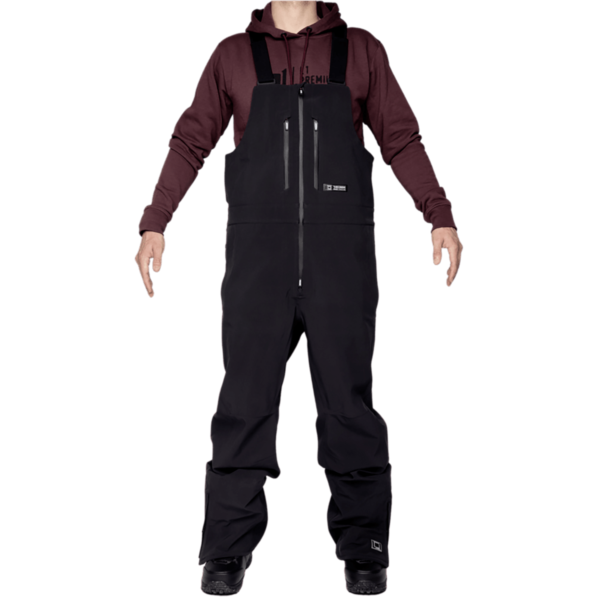 L1 Huron Snowboard Bib Pant Black 2025 Mens Snowboard Pants