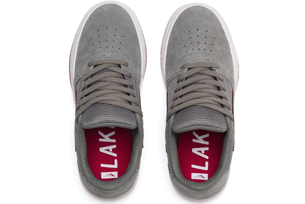 Lakai Brighton Kids Grey Red Suede Kids Shoes