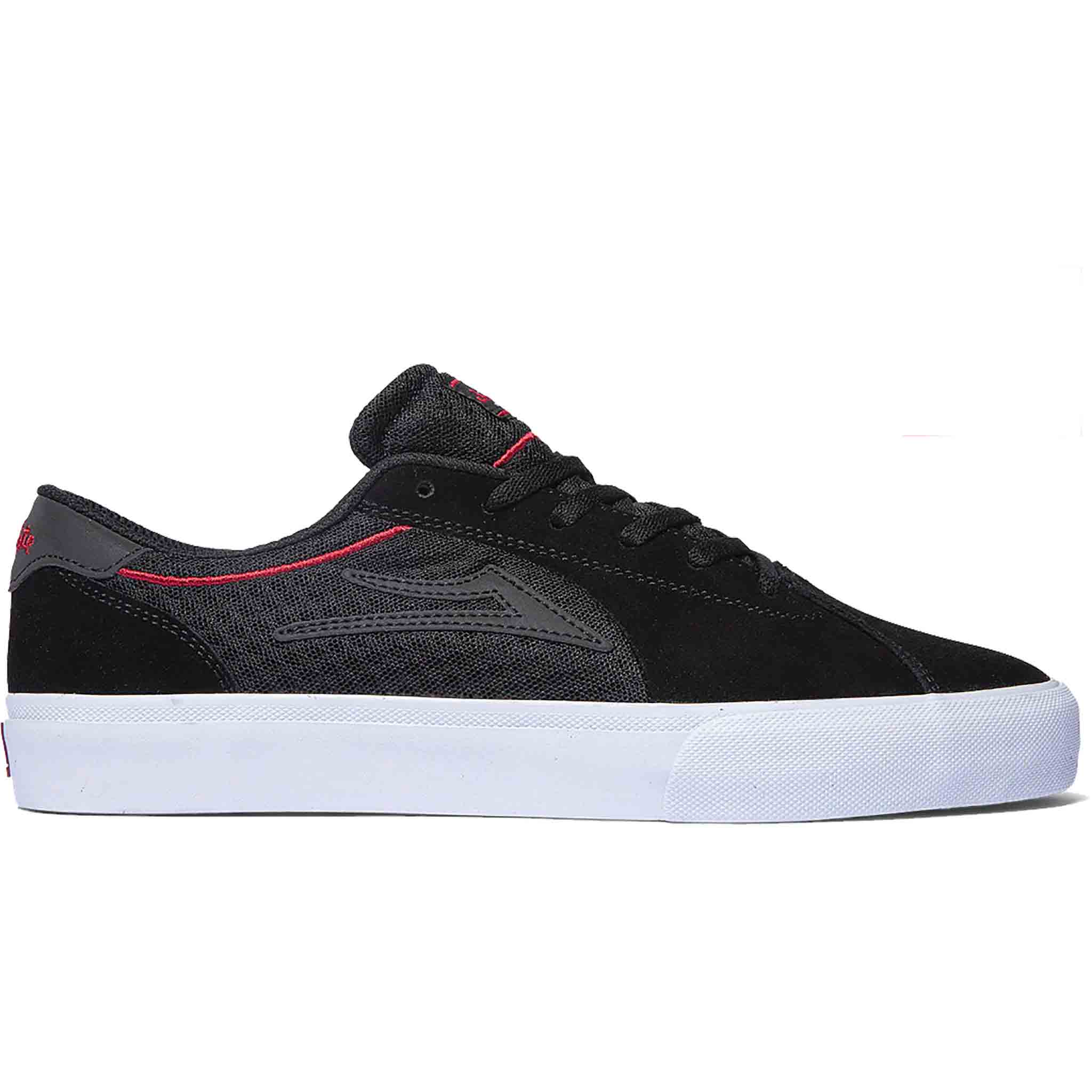 Lakai Flaco II Black Red Suede Shoes