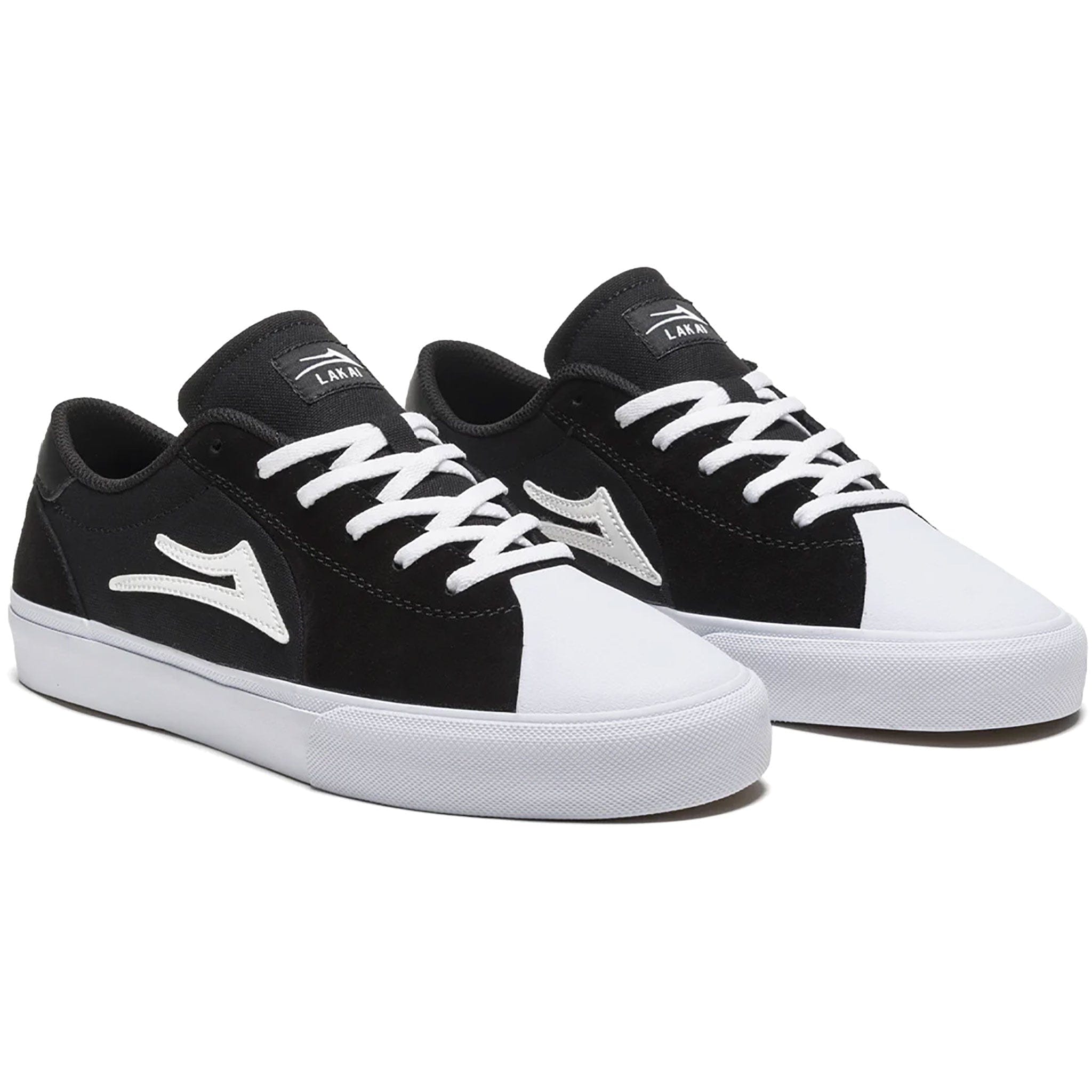 Lakai Flaco II Black White Suede Shoes