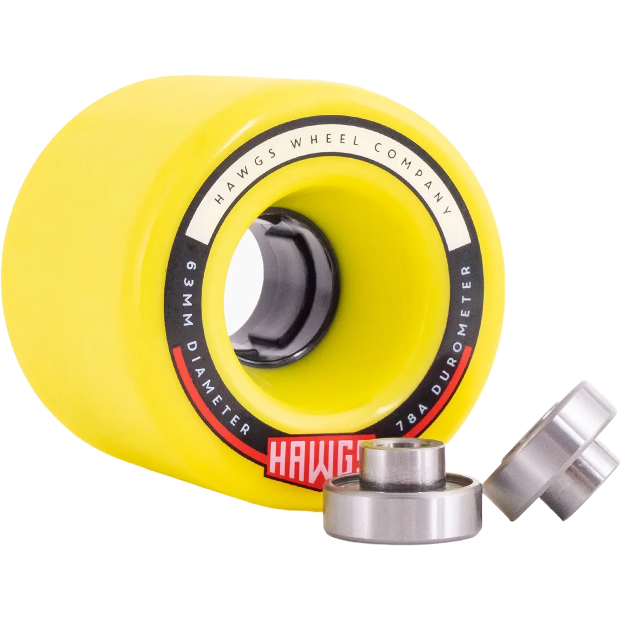 Landyachtz Yellow Fatty Hawgs Bearing Bundle 63mm Longboard Wheels Skateboard Wheels