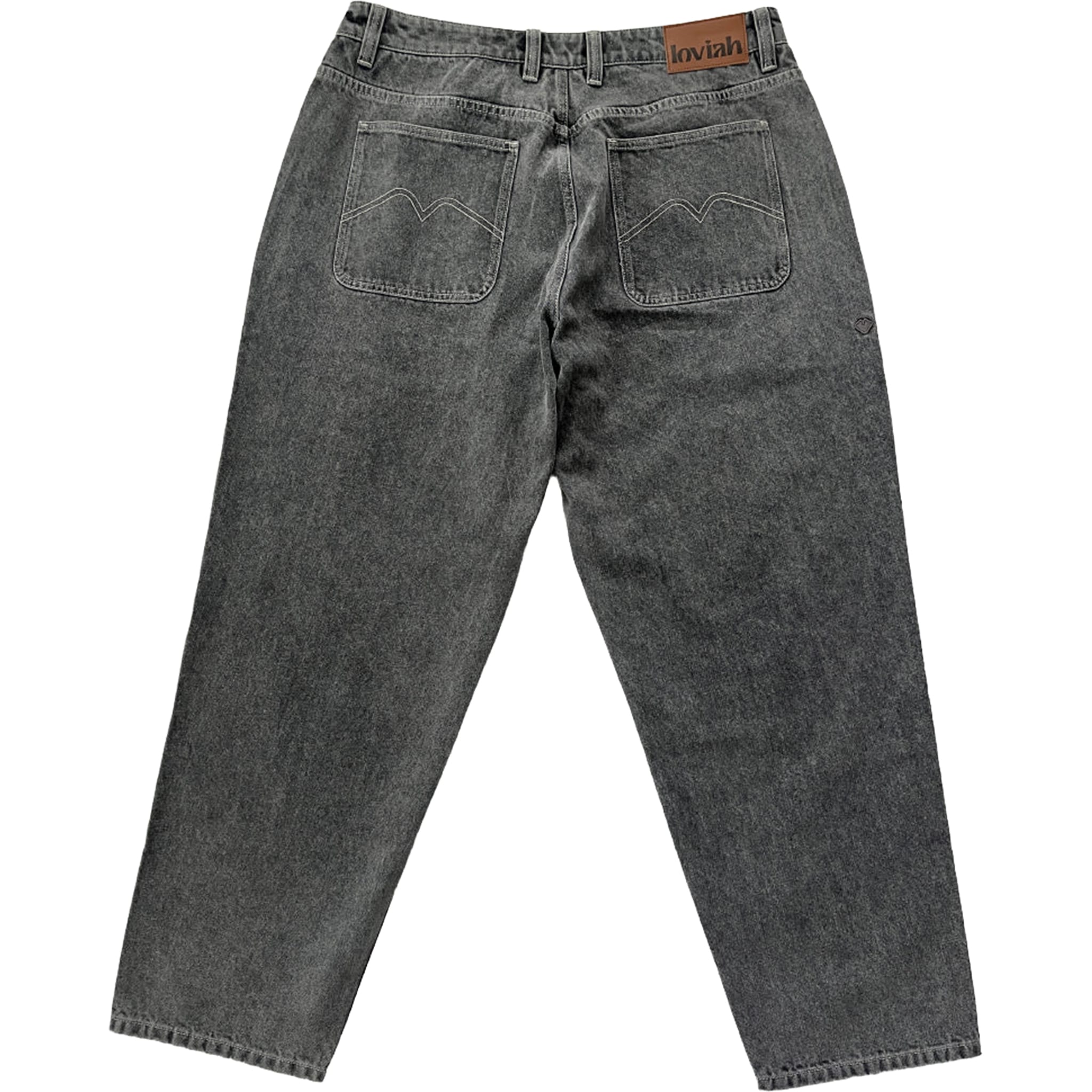 Loviah 1990 Baggy 5 Pocket Denim Pants Grey Acid Wash Pants