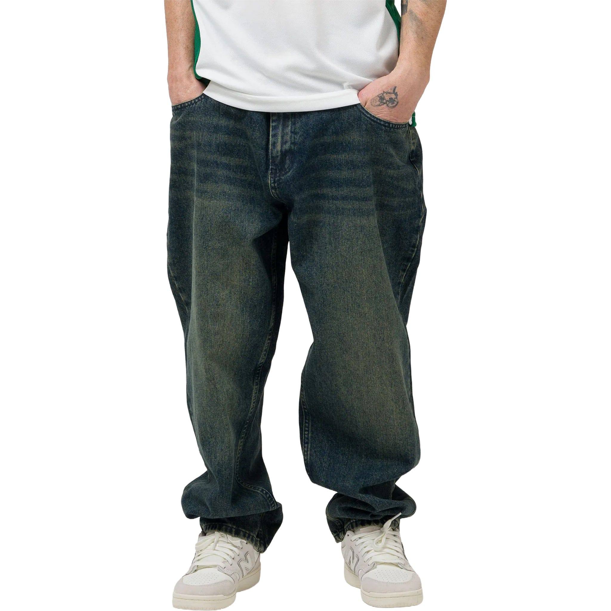 Loviah 1990 Baggy 5 Pocket Denim Pants Pine Enzyme Wash Pants