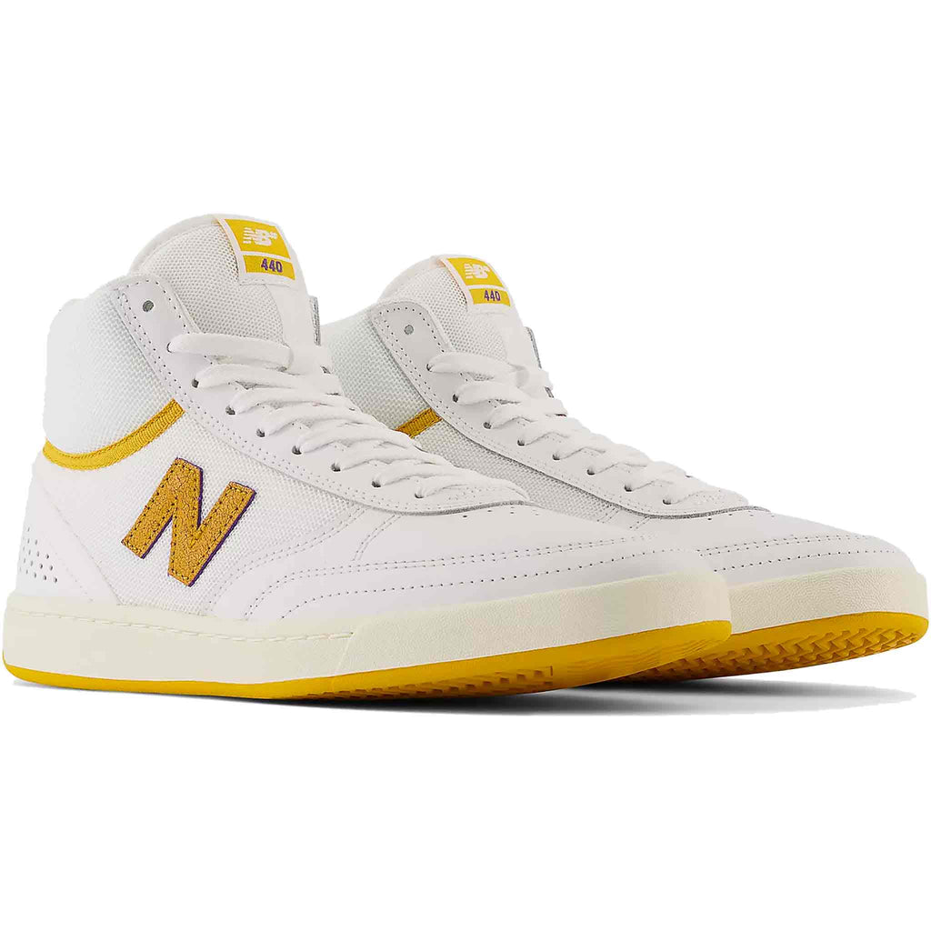New Balance Numeric 440 High White Yellow shoes