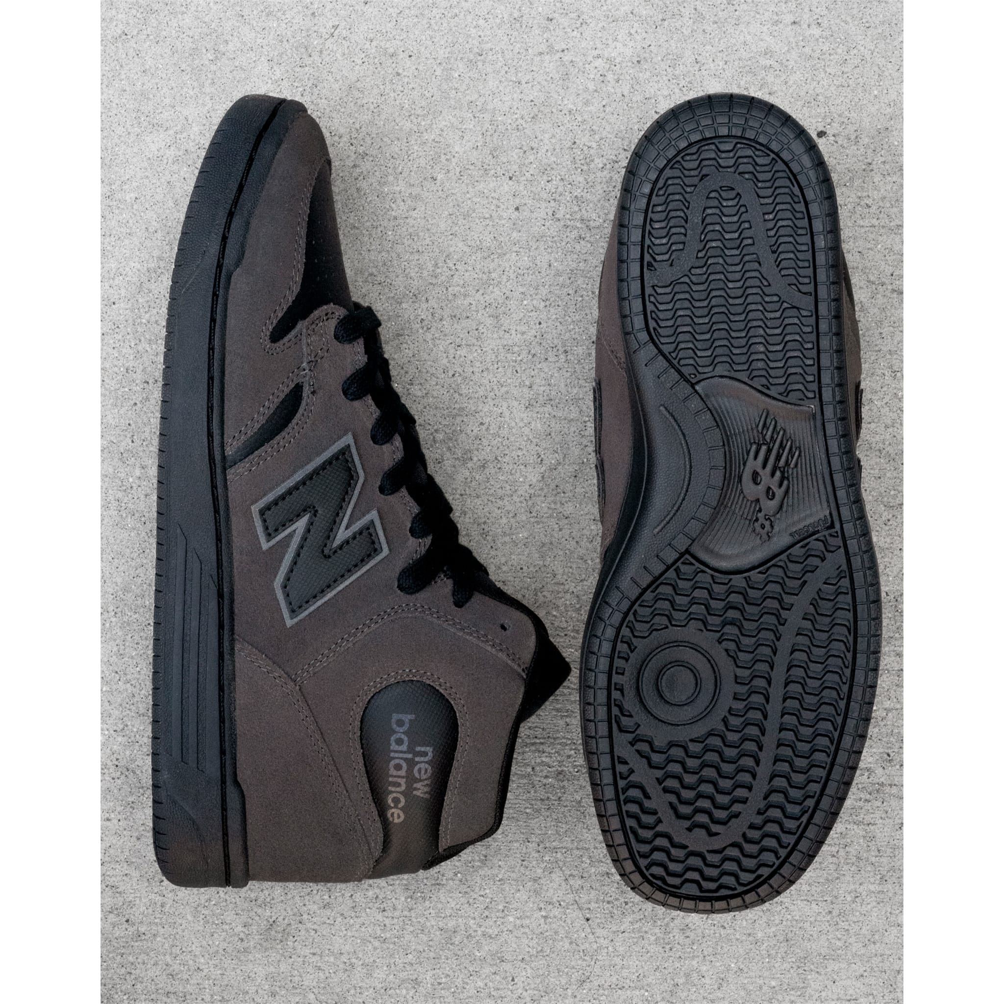 New Balance Numeric 480 High Shoe Charcoal Leather Shoes